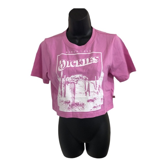 Dickies pink cropped graphic print tshirt size XS new - Picture 1 of 13